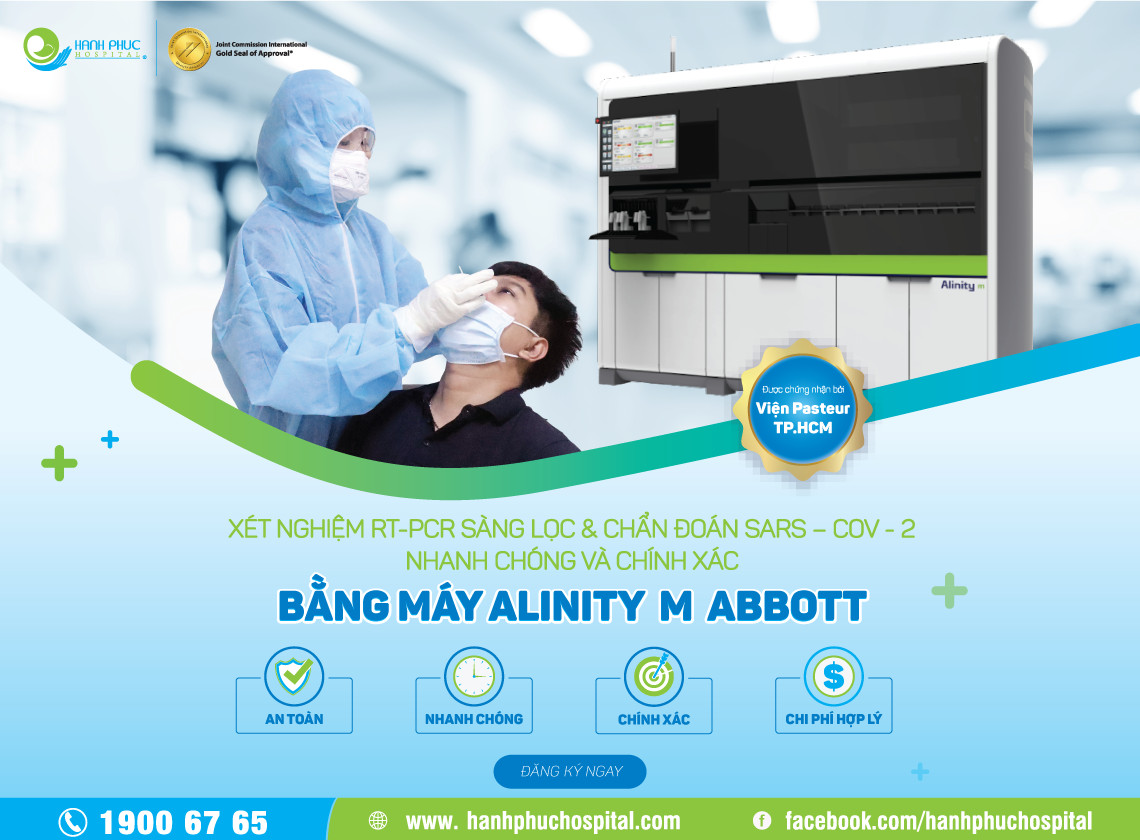 Dịch vụ xét nghiệm RT-PCR sàng lọc & chẩn đoán Sars-Cov-2 bằng máy Alinity m Abbott dành cho cá nhân & doanh nghiệp